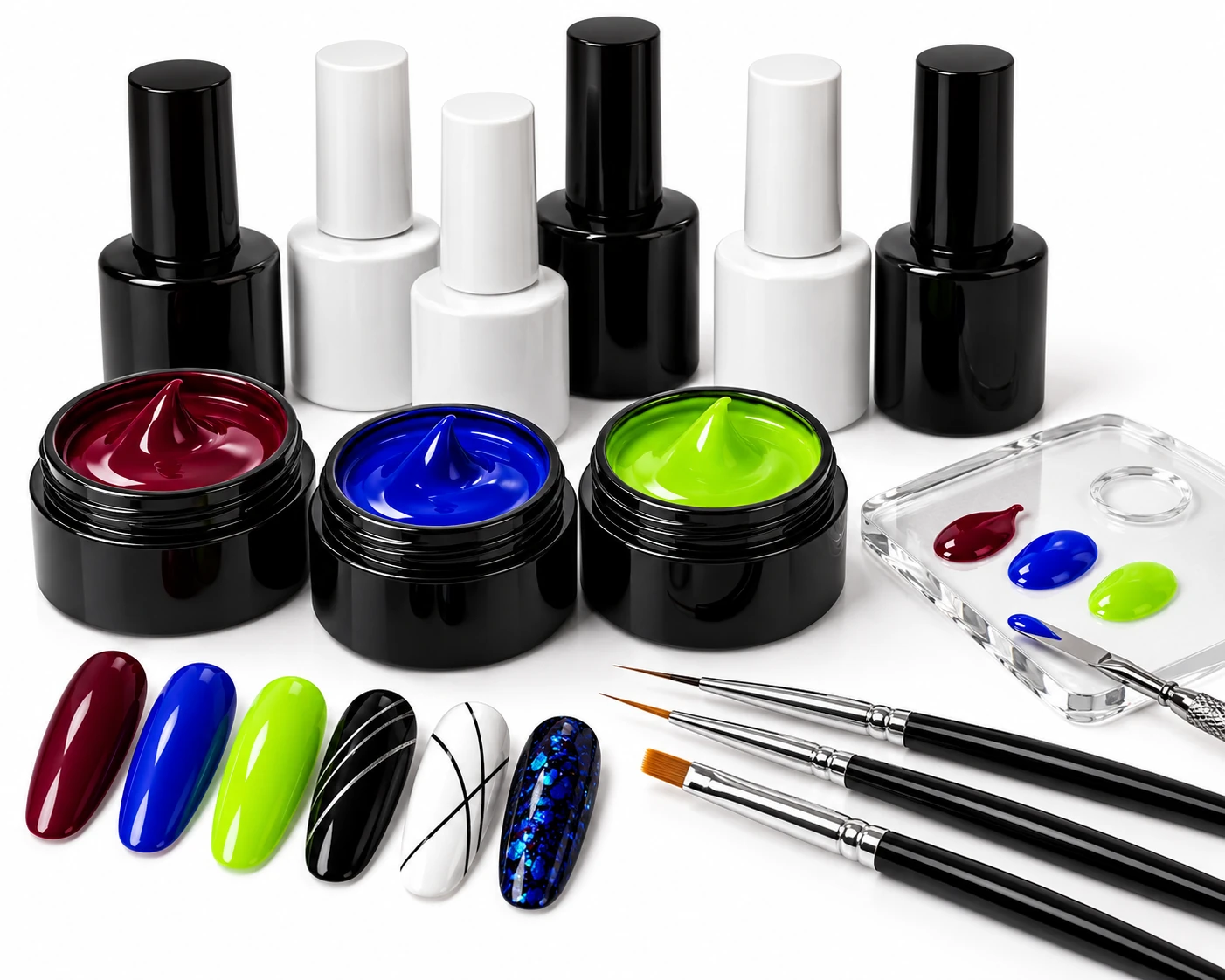 Geles de color y materiales de manicura
